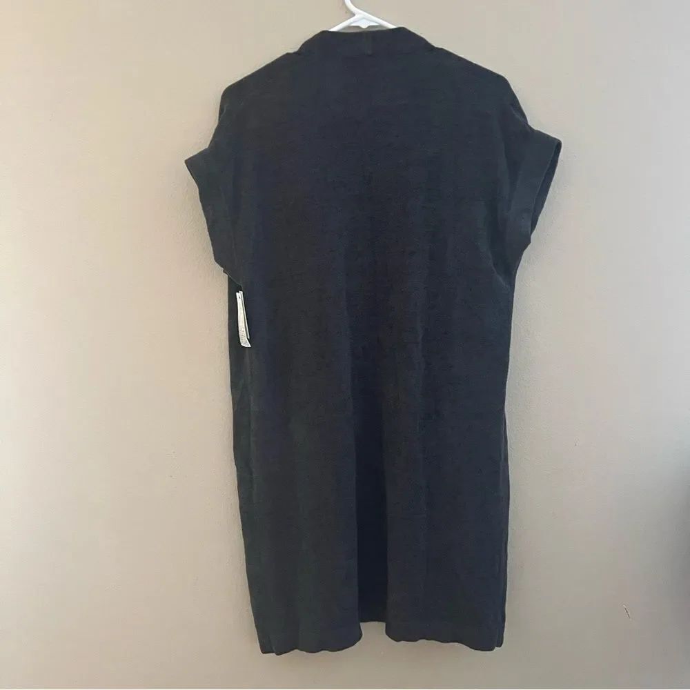 Barefoot dreams NWT cozychic ultra lite sleeveless long cardi carbon size M - Picture 6 of 6